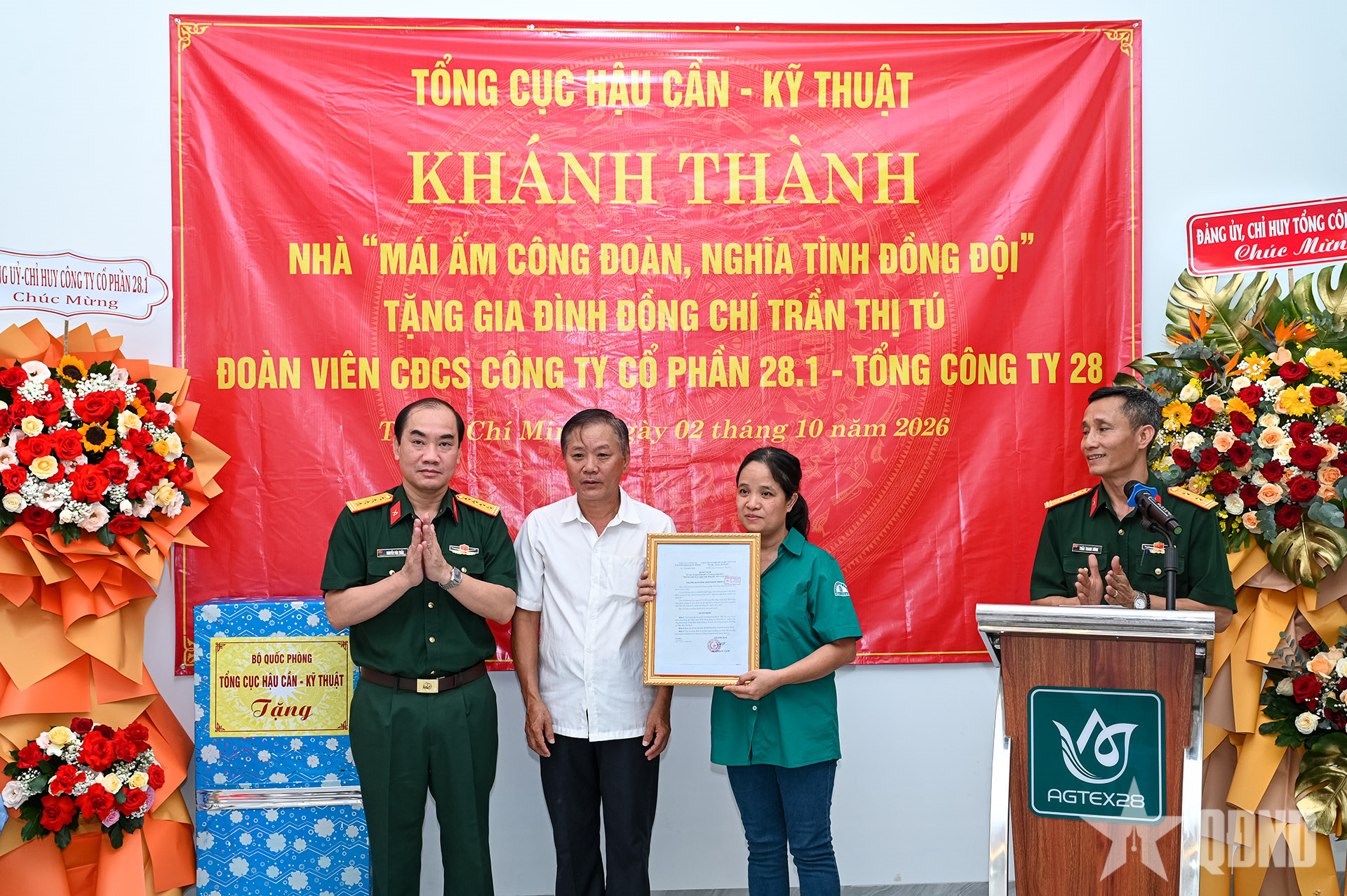 Trao nhà “Mái ấm công đoàn – Nghĩa tình đồng đội” tặng đoàn viên công đoàn Tổng công ty 28